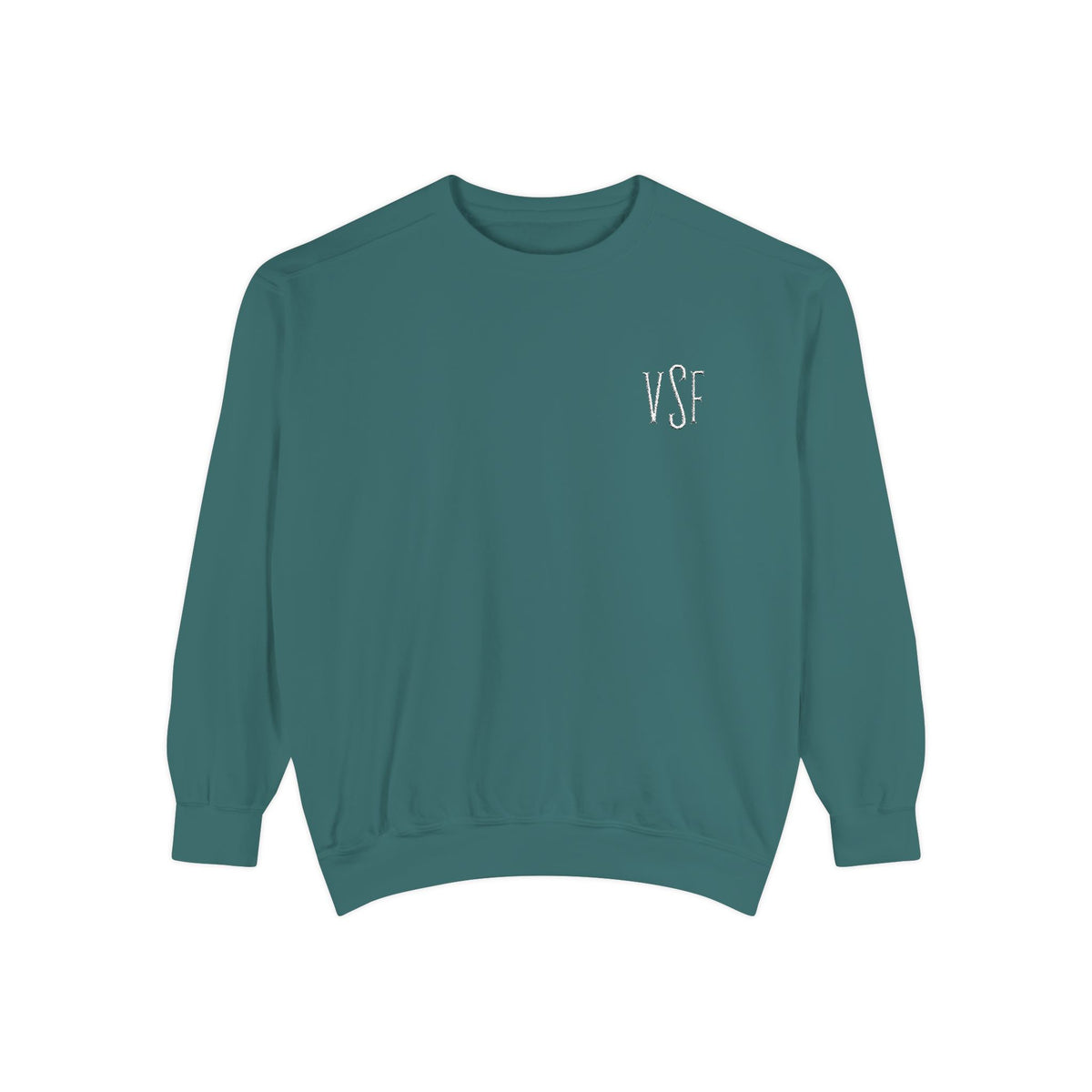 Minimal White Sweatshirt with Subtle Monogram Pocket Graphic