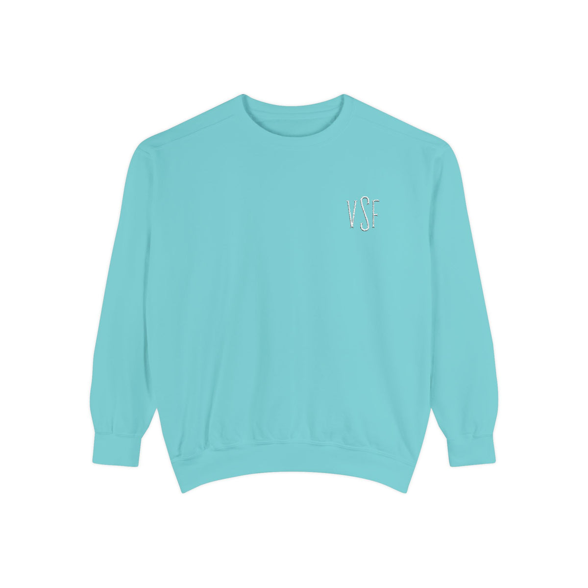 Minimal White Sweatshirt with Subtle Monogram Pocket Graphic