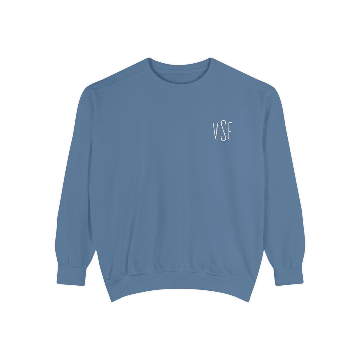 Minimal White Sweatshirt with Subtle Monogram Pocket Graphic
