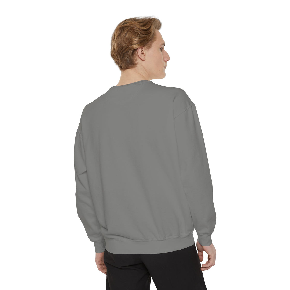 Minimal White Sweatshirt with Subtle Monogram Pocket Graphic
