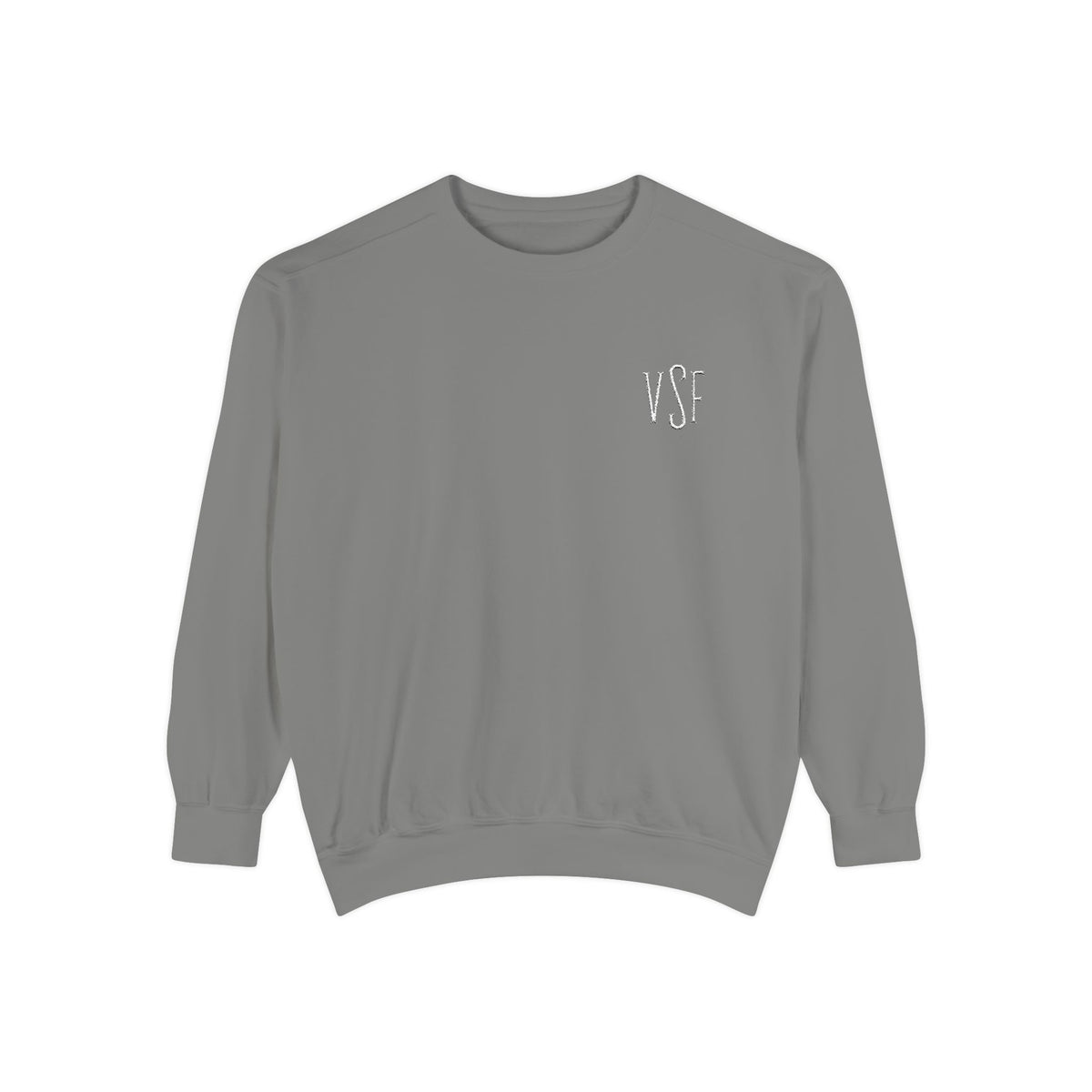 Minimal White Sweatshirt with Subtle Monogram Pocket Graphic