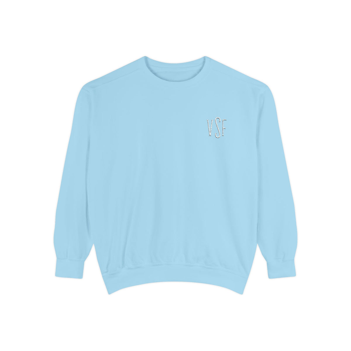 Minimal White Sweatshirt with Subtle Monogram Pocket Graphic