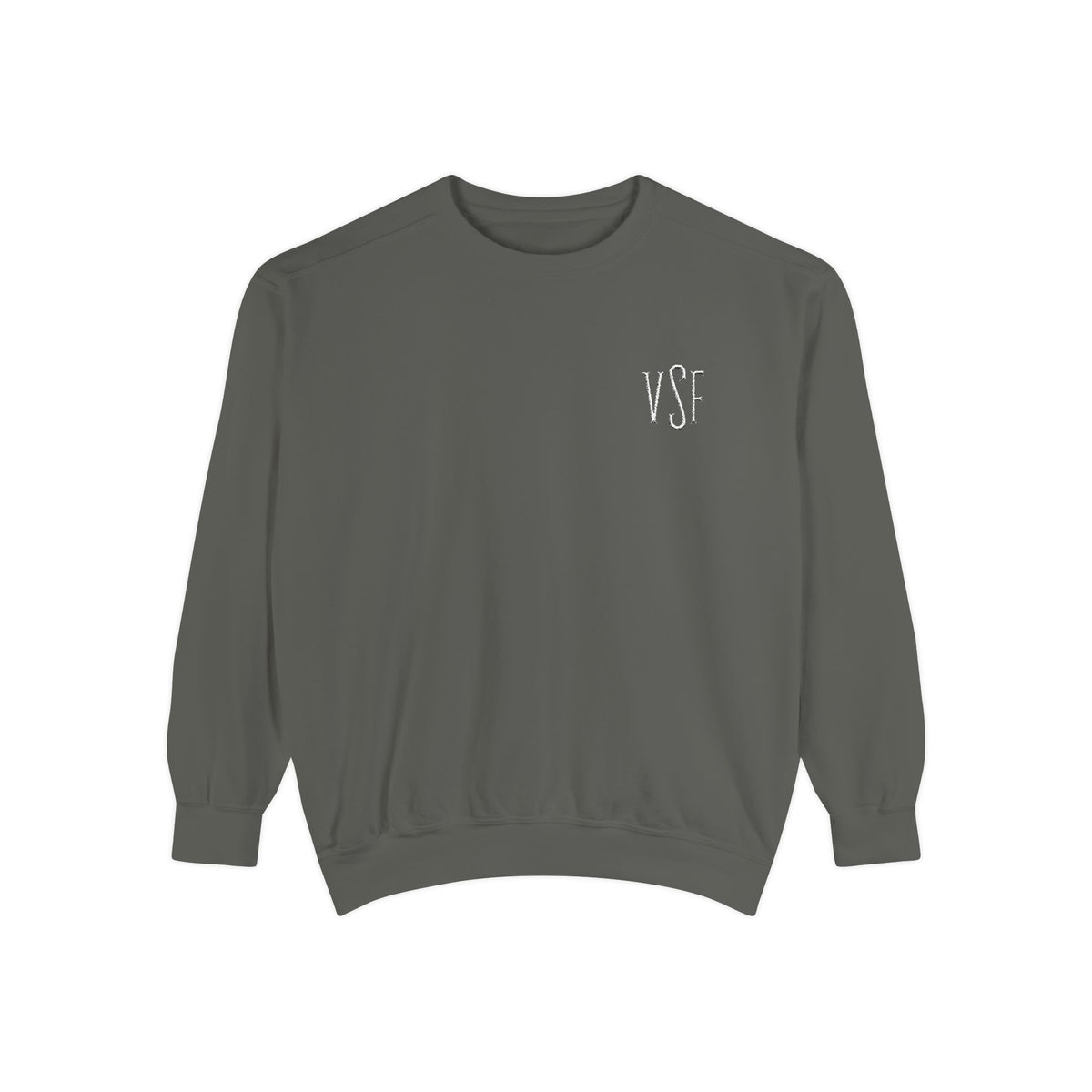 Minimal White Sweatshirt with Subtle Monogram Pocket Graphic