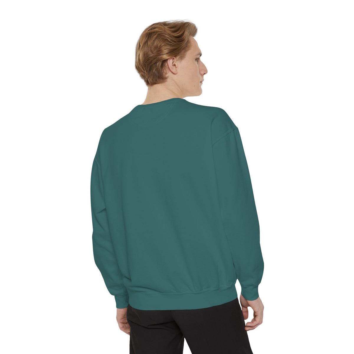 Minimal White Sweatshirt with Subtle Monogram Pocket Graphic