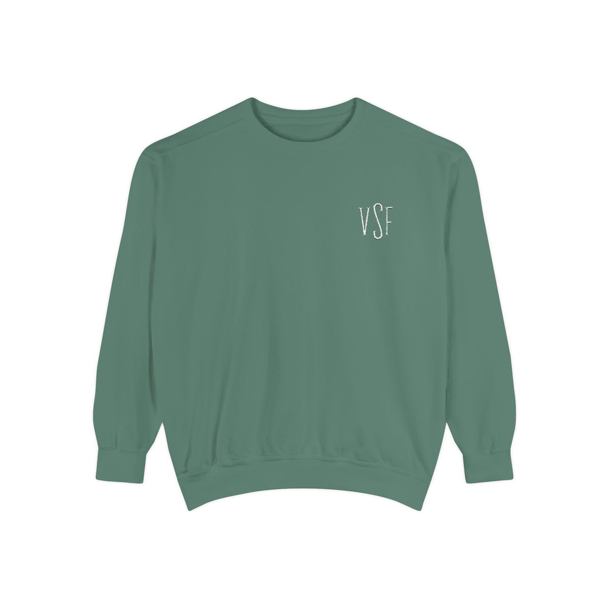 Minimal White Sweatshirt with Subtle Monogram Pocket Graphic