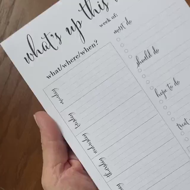 Weekly Planner Pad, Agenda Docket